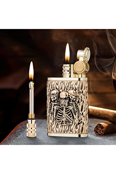 M Mazzanti Kibrit Özellikli Kabartmalı Şık Benzinli Çakmak