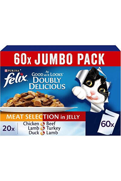 Purina One Purina Felix As Good As It Looks Doubly Delicious Meat Selection Cat Food Promo Pack (85g) (50+10 Fr