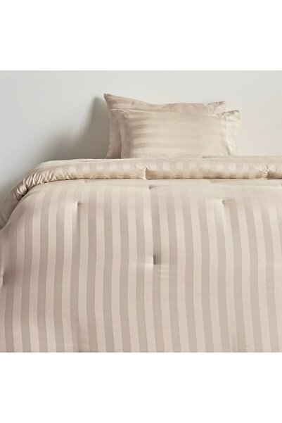Generic Satin Stripe Pima Cotton Sateen 525 Thread Count 3-Piece Full Comforter Set - 160x240 cm