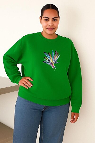 E-ROMA Hanorac unisex de mărime mare, cu 3 fire, din bumbac pieptănat, cu imp...