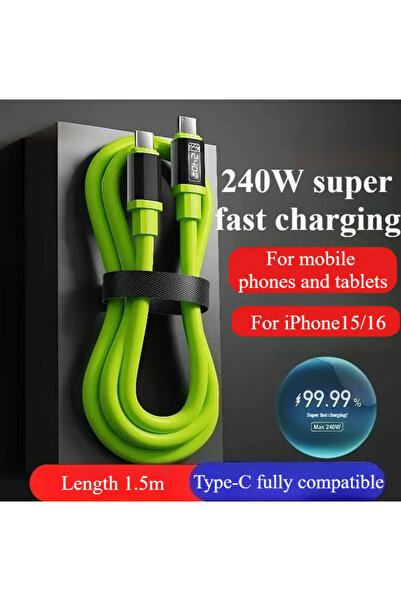 BABUN Gerçek Zamanlı Güç Göstergesi 240W 1,5 Metre Type-C'den Type-C'ye Hızlı...