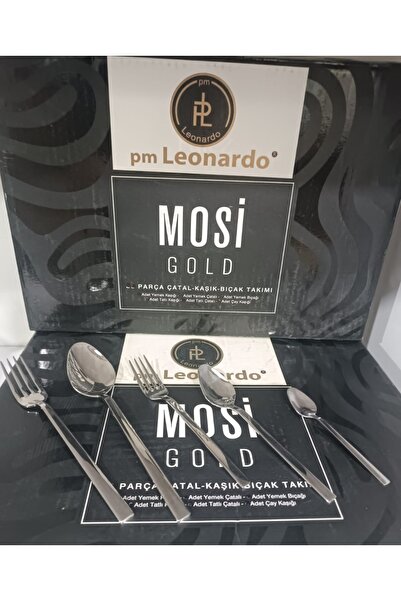 MORMAVİ Pm Leonardo Mosi̇ Steel 60 Piece Fork and Spoon Set