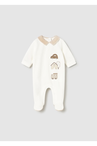 MAYORAL Newborn Baby Boy Velvet Jumpsuit