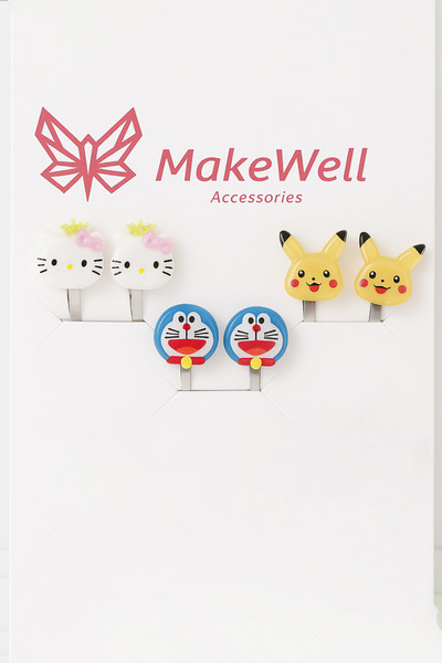 MakeWell Non-Pierced Earrings for Ears Without Holes Hello Kity Kuromi My Melody Design Non-Pierced Earring Set