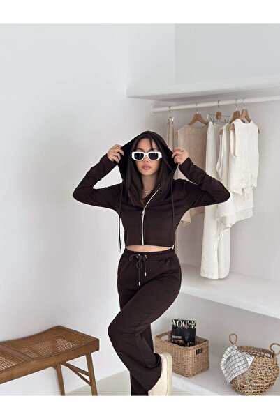 By Kuzey Aras Modal Fabric Zippered Tracksuit Set – Comfortable and Stylish Casual Combination