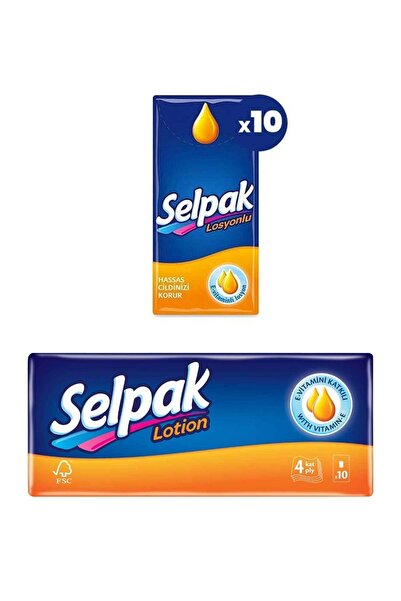 levent Μαντηλάκια Sel pak με λοσιόν, συσκευασία 10 τεμαχίων
