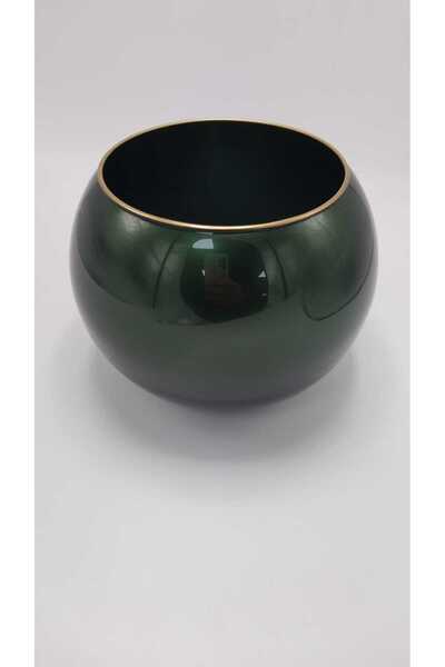 Ebruli hediyelik Handmade Stylish Decorative Vase Green Color 15X18Cm