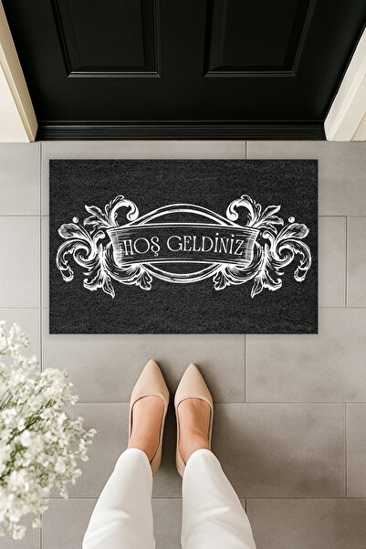 Dormot سجادة ترحيبية أمامية للباب بنمط مدخن وطباعة رقمية حديثة مقاس 70×45 سم