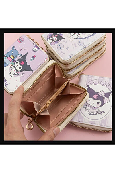 BABUN Sanrio Character Leather Zippered Kuromi Melody Girls' Teenager Coin Purse Children's Wallet