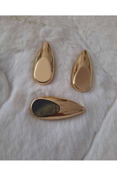 beyna aksesuar Gold Metal Button 3.5 cm 1 Pack 3 Pieces