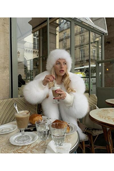 Wearflawless Μοντέρνο, δημοφιλές λευκό ρωσικό καπέλο καλπάκ, ρωσικό καλπάκ, καπέλο με πούπουλα