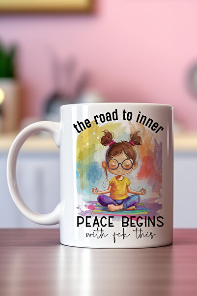 giftkonsept The Road to Inner Peace Begins Printed Gift Mug