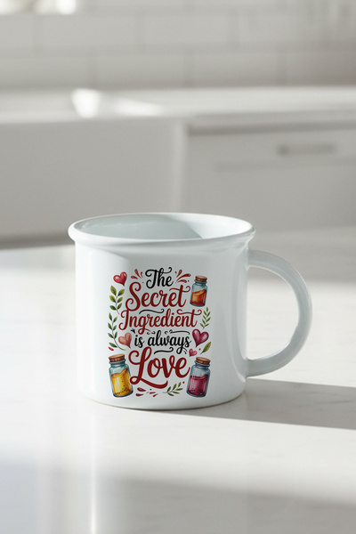 giftkonsept كوب سيراميك عتيق بمظهر المينا المطبوع عليه عبارة Secret Ingredian...