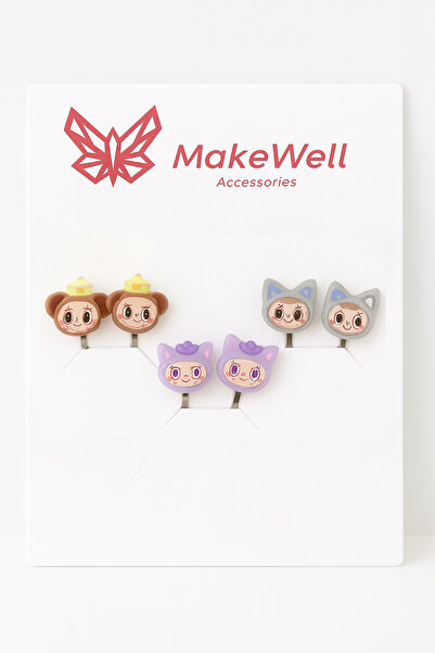 MakeWell مجموعة أقراط بتصميم ديناصور وضفدع من لابوبو سبونج بوب وأصدقائه للأذن...