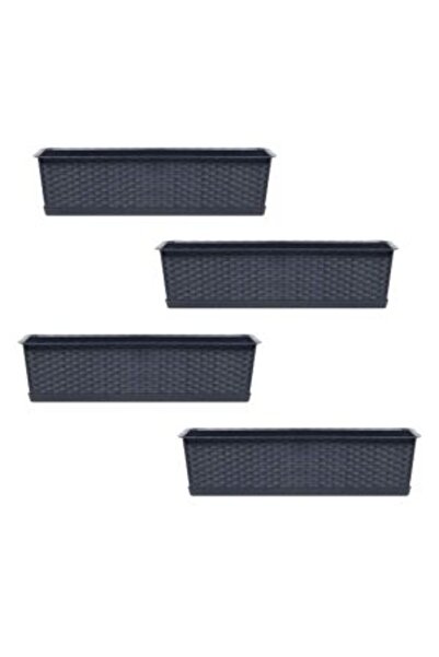 Mercaton Set 4 jardiniere decorative, antracit, 68.5×17.3×15 cm, Ratolla Case P