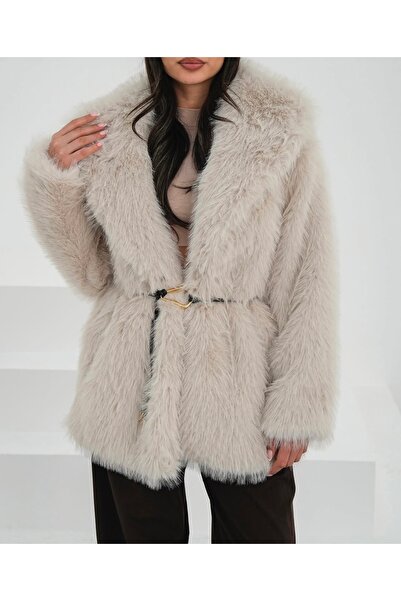 GM Butikk ZR Model Kemerli Kürk Mont