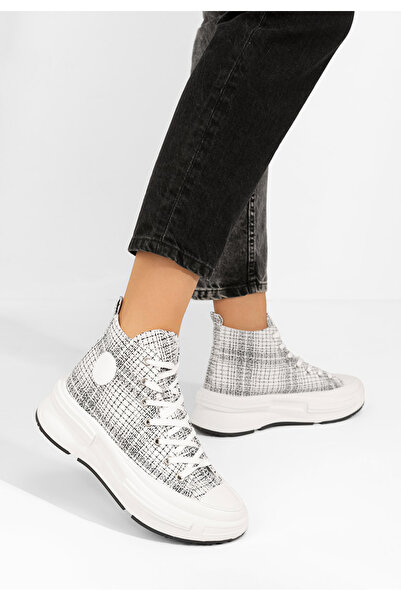 B T Shoes Bílé kotníkové tenisky Candya