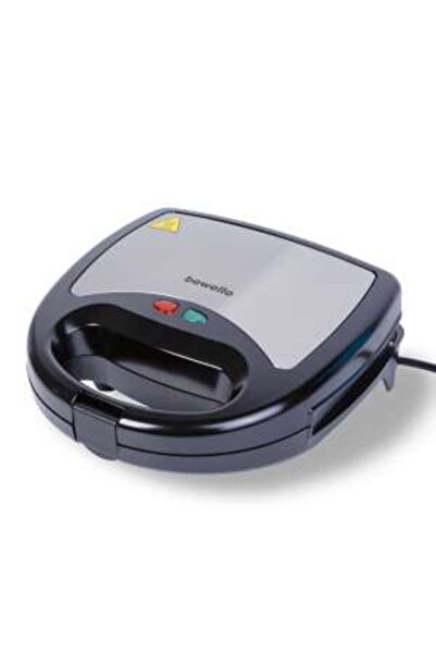 Bewello Aparat de sandvișuri - 3 în 1 – 220-240V – 800W – Argintiu/Negru