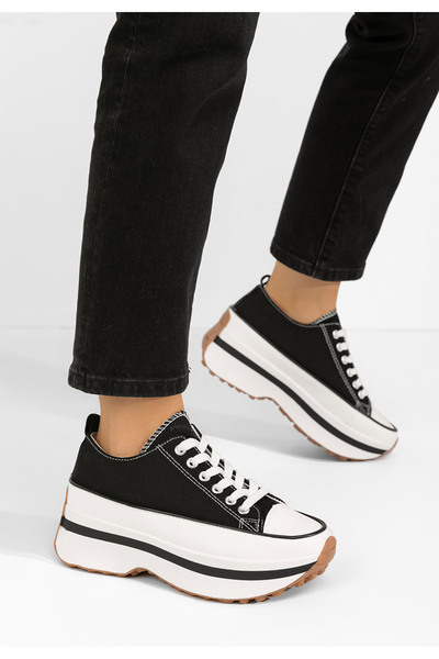 B T Shoes Černé tenisky na platformě Cathleen