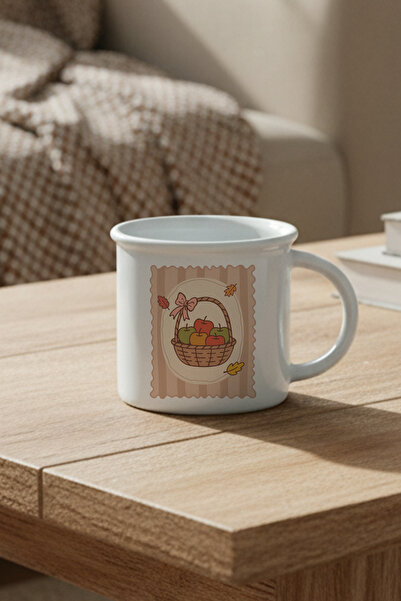 giftkonsept كوب سيراميك عتيق الطراز بتصميم سلة التفاح الخريفية المطبوعة بمظهر...