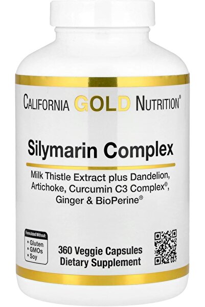 California Gold Nutrition Silymarin Milk Thistle Extract Plus Dandelion Artic...