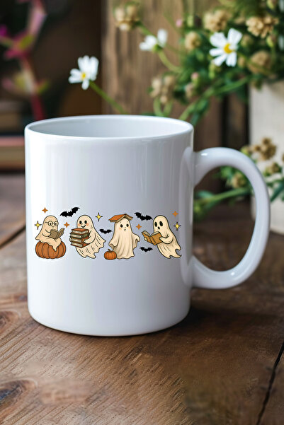 giftkonsept Cute Ghosts Reading Books Printed Gift Mug