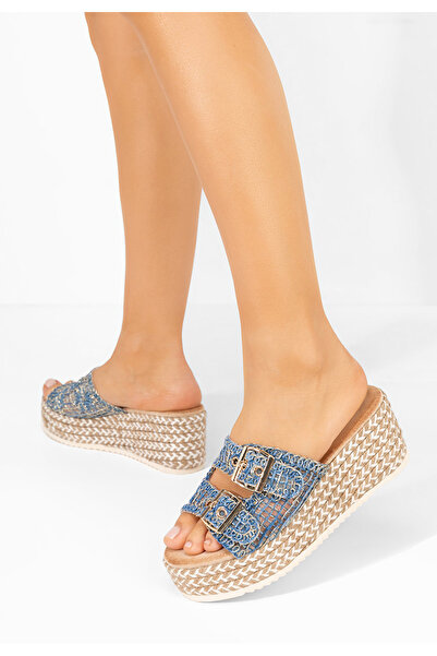 B T Shoes Sandale cu platformă Marget albastre