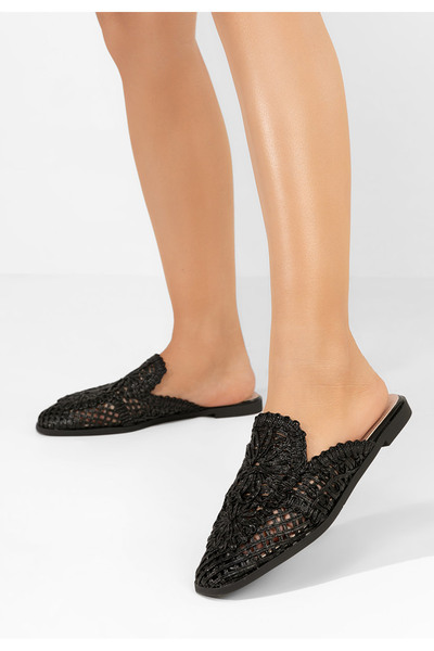 B T Shoes Černé dámské dřeváky Myriam