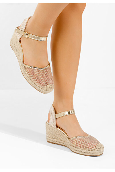 B T Shoes Zlaté sandály espadrilky Shellyana