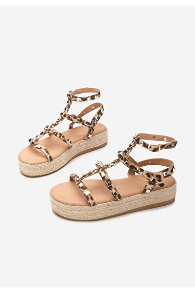 B T Shoes Leopardí sandály na platformě Clinysa