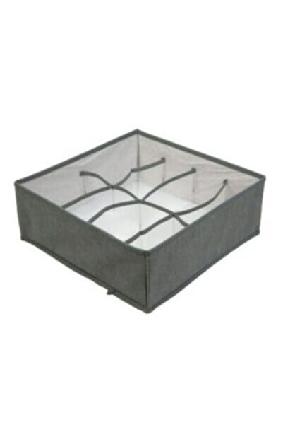 Mercaton Foldable Storage Box with 8 Pockets, Rigid Side Walls, Max. 4 kg, 32 x 32 x 13 cm