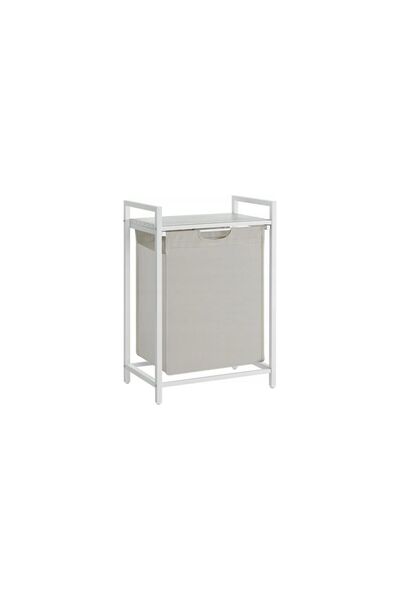 Mercaton Bathroom cabinet, Mercaton, MDF shelf board, steel frame, with laundry compartment, white, 50x33x72 cm