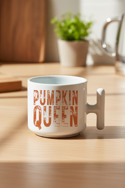 giftkonsept Pumpkin Queen Autumn Theme Printed Gift t Handle Latte Cup Mug