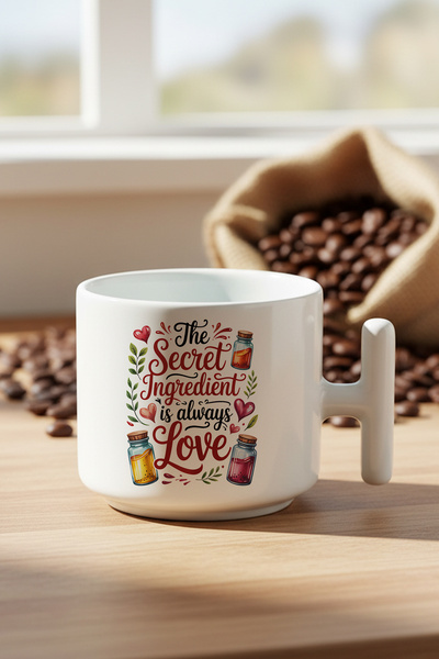 giftkonsept Secret Ingredians Is Love Printed Gift t Handle Latte Cup Mug
