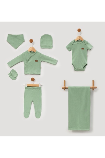 MİLAYS LİFE HOME COLLECTİON 7-Piece Zibin Set with Snap-On Bodysuit for Babies 0-3 Months
