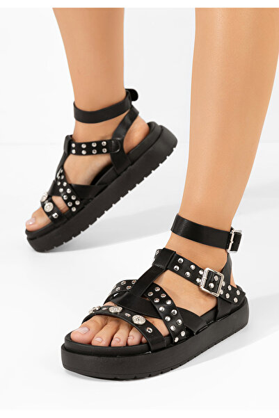 B T Shoes Sandale dama fara toc Cornelya negre