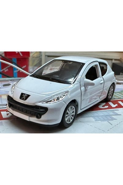 WELLY Toy Metal Model Car 1/36 Pull Back Peugeot 207 White