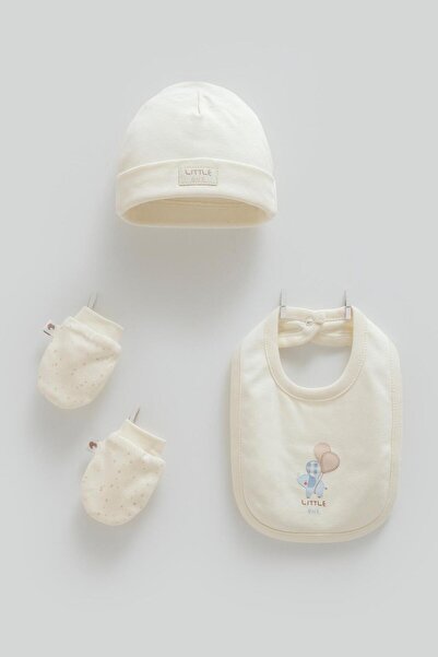 Caramell مجموعة قفازات وقبعة للأطفال من ليتل إيمو سوفت كولور مكونة من 4 قطع