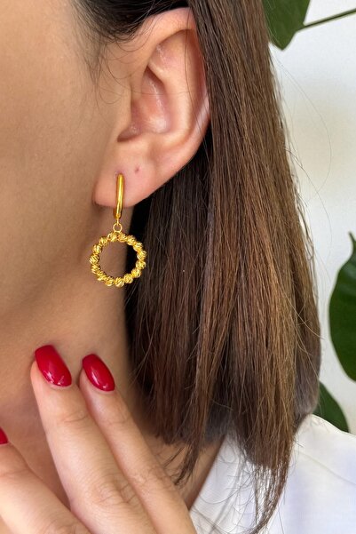 Utku Kuyumculuk 22 AYAR DORİKA SALLANTILI HALKA KÜPE