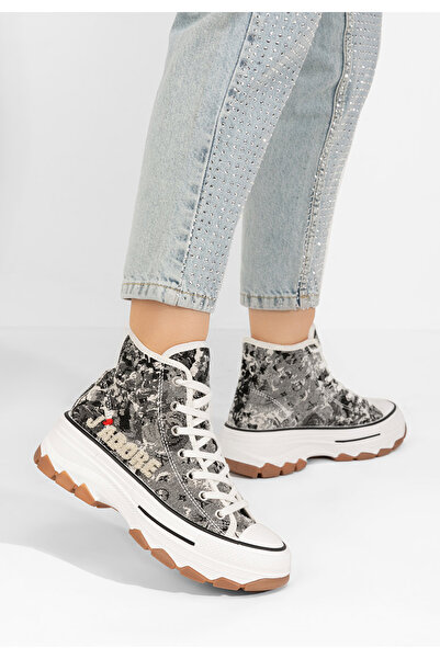 B T Shoes Tenisi inalti dama Jadoris gri