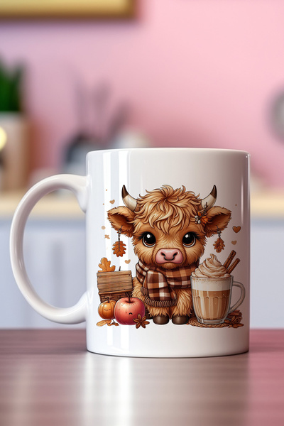 giftkonsept Autumn Theme Cute Cow Printed Gift Mug
