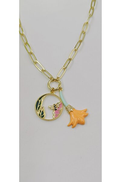 Yaseminli Butik Orange Tulip Chain Necklace