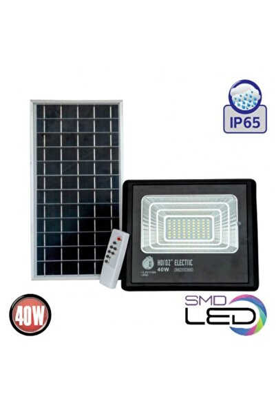 VTM Proiector Solar LED HZ 40W, 6400K, Negru - Iluminare eficientă pentru exterior