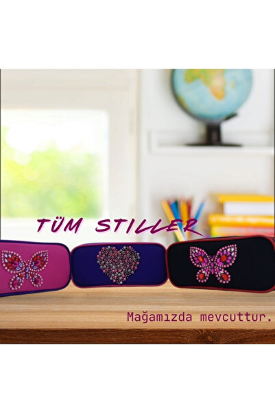 Cem Стильний чорний пенал з рельєфним малюнком метелика