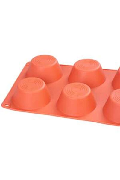 Magic Home Muffin baking mold, 6 molds, silicone, red, 23.7x16x3 cm, MagicHome