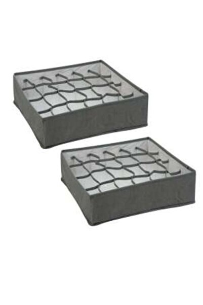 Mercaton Set 2 pcs Foldable Storage Box with 24 Pockets for Accessories, Rigid Sidewalls, Max. 6 kg,