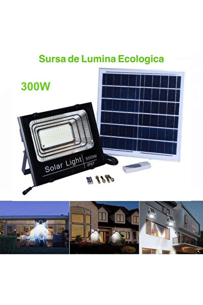 VTM Proiector 300W cu Panou Solar și Telecomandă - Iluminare Eficientă