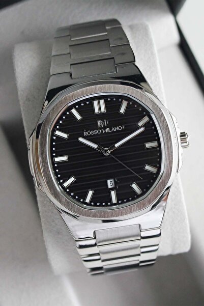 Store Patek Model Silver with Black Box Guaranteed Steel Men's Watch