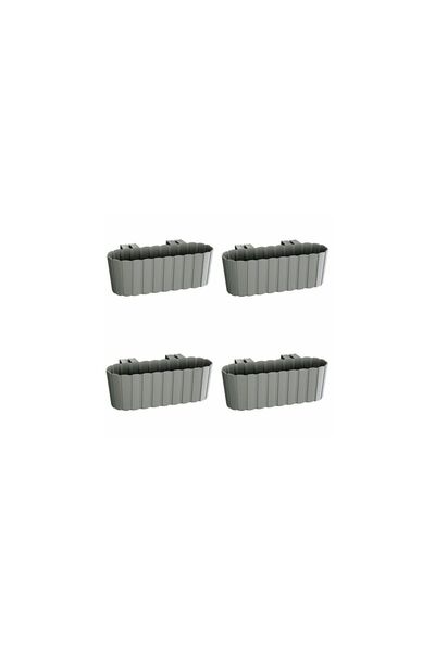 Mercaton Set 4 jardiniere decorative cu suport de plastic, gri, 4.9 L, 38.321...