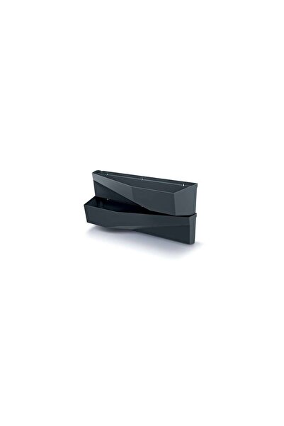 Prosperplast Decorative flower pots, modular, Cascade Garden Wall, anthracite, set of 2, 78x19x35 cm